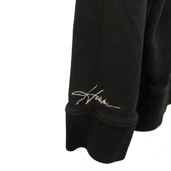 Hollister Hoodie Men's Large Embroidered Sleeve Hood Black Casual Streetwear - Picture 7 of 13
